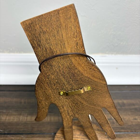 NWT Free Spirit Peyote Bird Brown Leather Bracelet with Blue Stone - Picture 6 of 7